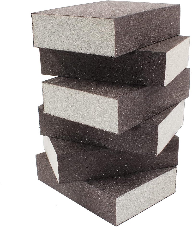 Jersvimc 220 Grit Sanding Block - 12Pcs, Wet Dry Sanding Sponge Foam Sandpaper Block Washable & Reusable Sandpaper Sponge for Drywall Wood Plastic Metal Furniture - Image 1